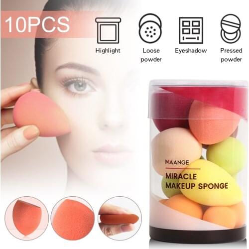 10pcs FOR MAANGE Makeup Sponge Eggs Foundation Cream Liquid Makeup Puff Soft And Comfortable Well Bouncy Dry Or Wet Use Sponge