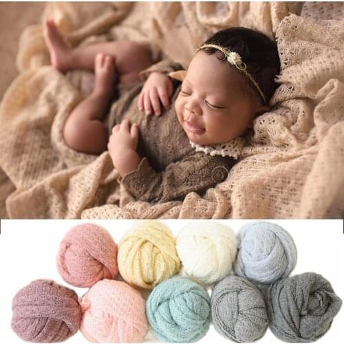170CM Newborn Photography Props Blanket Soft Stretchy Knit Fabric Wrap Posing Backdrops Stand For Baby Photo Beanbag Accessories