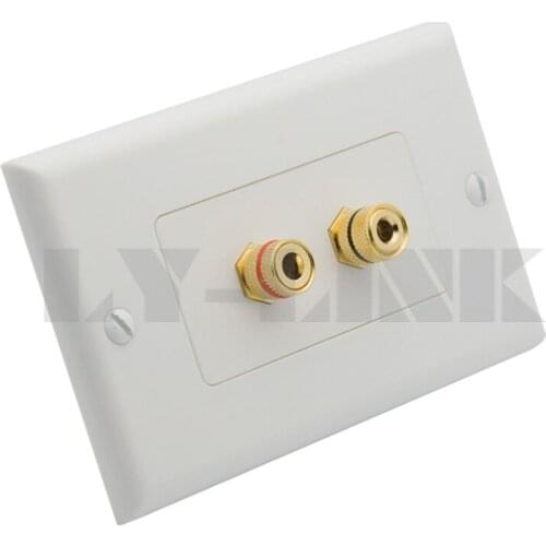 2 ports Home Theater Surround Sound sound box speaker banana wall plate with female to female connector