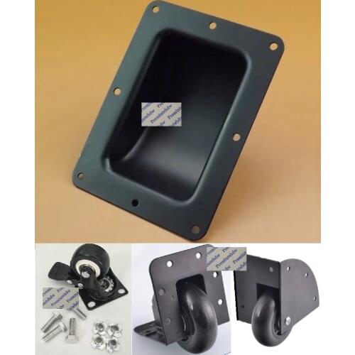 2Pcs/Lot Road Flight Case Toolbox Flat Built-in Castor Caster Pile Up Stack Wheel Holder