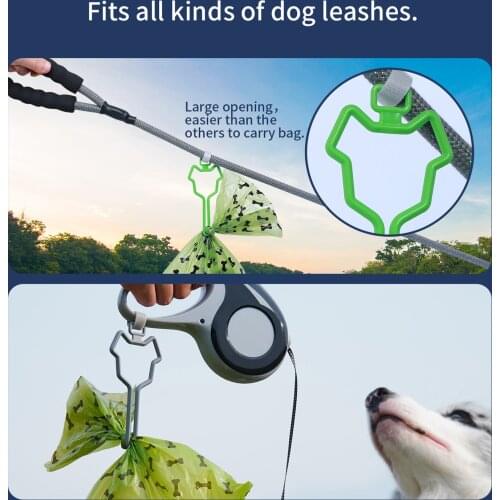 New Hot 2 Pack Dog Poop Bag Holder with Touching Fasteners Attachment Hands Free Waste Bag Carrier for Leash SMR88
