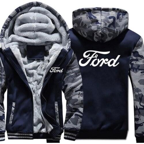 2021 free shipping Ford Mustang Hoodies Winter Camouflage sleeve Jacket Men Fleece Mustang 50 years Sweatshirts S-5XL