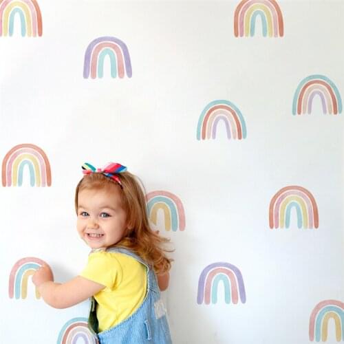 9 Kinds Cartoon Rainbow Wall Sticker for Childrens Room Baby Room Decoration Aesthetic Vinyl Decorative Art Wallpaper
