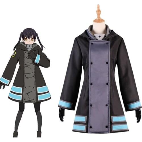 Anime Fire Force Enen no Shouboutai s2 Tamaki Kotatsu Cosplay Costumes Jacket Suits Women Fire Brigade Firefighter Uniforms Mens
