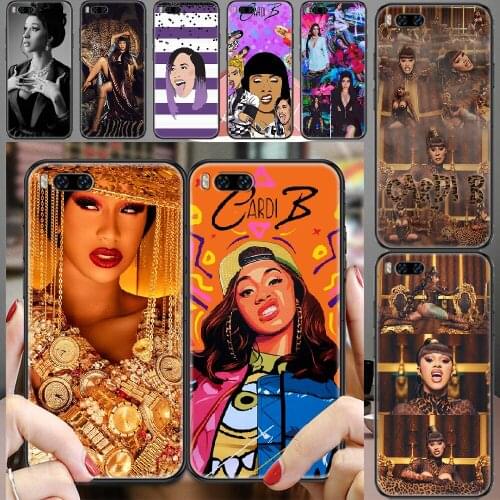 Cardi B Rapper Sexy Girl Phone case For Xiaomi Mi Max Note 3 A2 A3 8 9 9T 10 Lite Pro Ultra black art cover 3D funda pretty