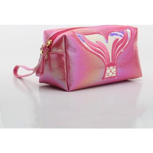 Disney mermaid tail cartoon hand makeup toilet bag fashion portable coin purse student cute pencil case storage bag