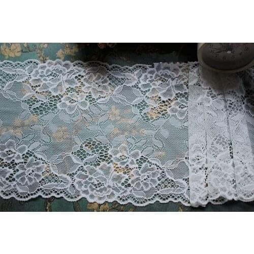 Black White Elastic Lace Trimmings Decoration Crafts Sewing Lace Trim DIY 18cm Width