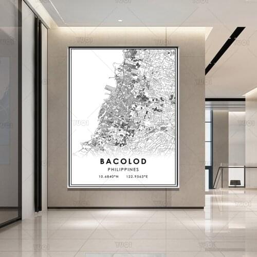 Black and White World BACOLOD AZORES AZERBAIJ ANAUSTRIA ATLANTA ATHENS ARGENTINA ANTWERPEN City Map Poster PaintingWorld CityMap