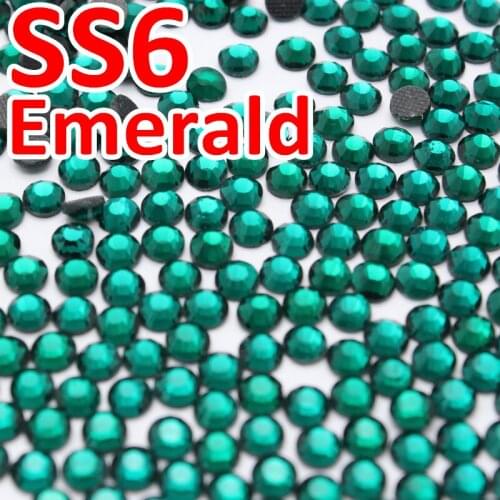 DMC Hotfix Rhinestone,Color Emerald,Size ss6(1.9-2mm) 1440pcs/bag/lot Flat Back with glue For Transfer Garment Accessories