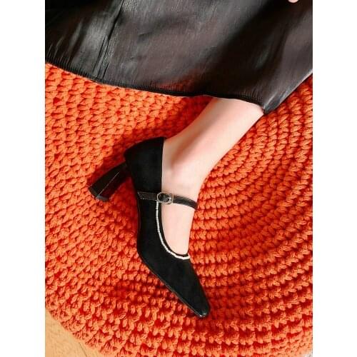 EshtonShero High Heels Shoes Women Pumps Fashion Kid Suede Platform Shoes Woman Summer Round Toe Mary Janes Shoes Fashion Mujer