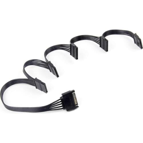 SATA Power Cable for HDD 15Pin SATA male to 5-ports SATA female SATA Computer Hard Drive Cable HDD Cage Caddy Power Female Cable