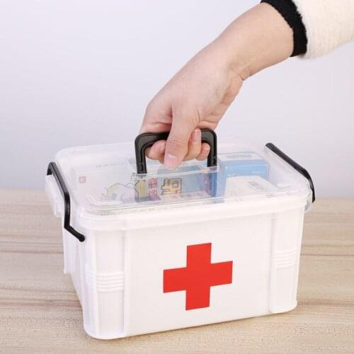 Household Medicine Box First Aid Multi-layer Medicine Storage Box Plastic Family Health Box Multi-function Large Capacity E11212