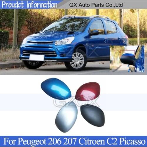 CAPQX Rearview Mirror Cover Shell Lid For Peugeot 206 207 For Citroen C2 Picasso Outside Mirror Lid Mirror Shell Housing