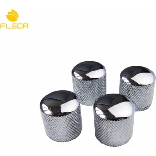 FLEOR 4pcs Metal Electric Guitar Bass Knobs Speed Control Knobs Dome