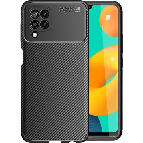 Carbon fiber tpu soft silicone phone covers case For samsung m32 2021 case For samsung galaxy m32 m 32 32m shockproof back coque