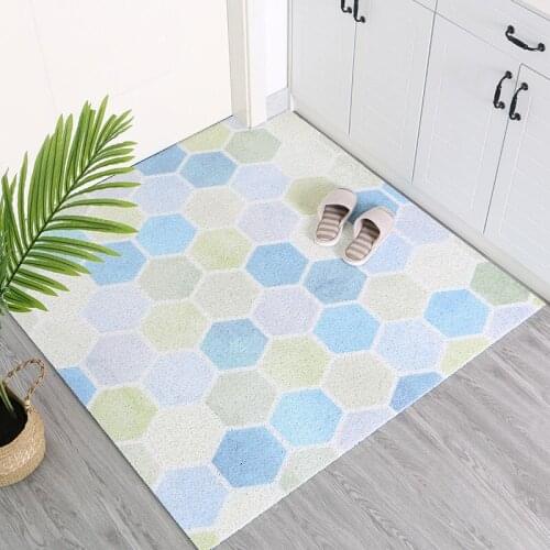 2020 New Anti-slip PVC Silk Loop Door Mat Nordic Minimalist Dust Mat DIY Rubbing Irregular Shape Mat Carpet Rug Home Mat