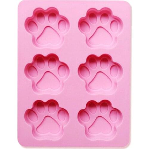 New Small Cute 6 Cavities Cat Feet Handmade Soap Mold Silicone Mold DIY Baking Mold DIY Kitchen Cake Accessories