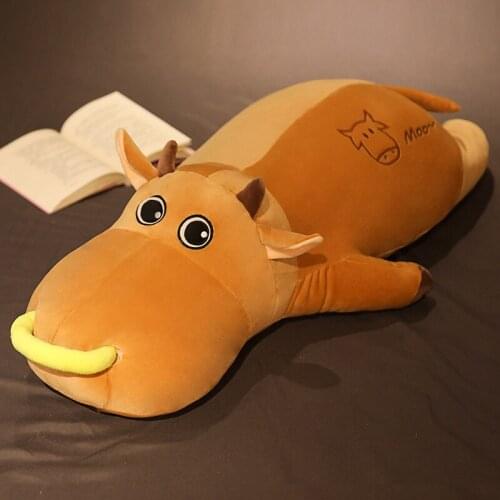 New Cute Cow Doll Plush Stuffed Toy Soft and Comfortable Cow Large Cow Doll Zodiac Doll Super Cute Sleeping Pillow Bed Girl