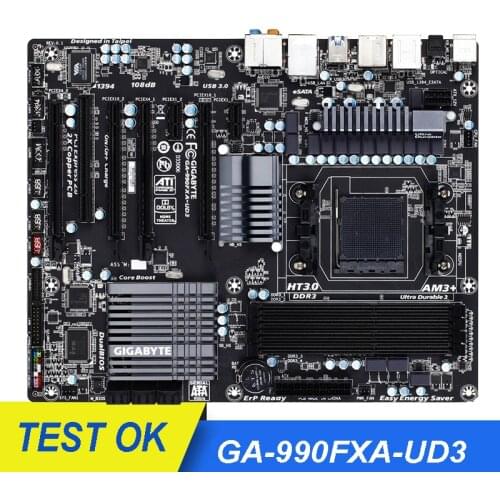 Original For Gigabyte GA-990FXA-UD3 Motherboard AMD 990FX Socket AM3+/AM3 DDR3 32GB for 990FXA-UD3 ATX Desktop Mainboard Used