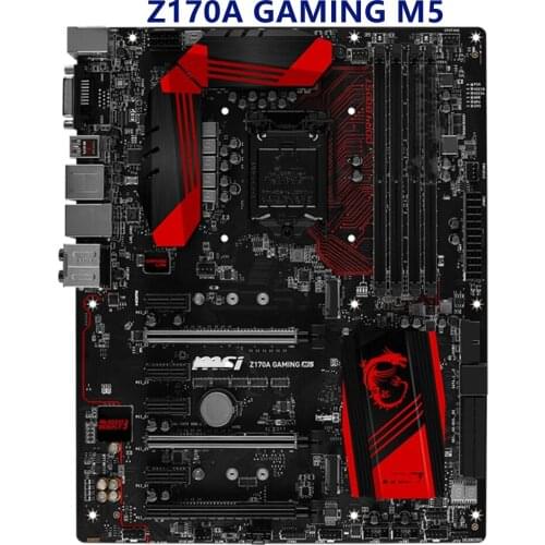 Original MSI motherboard for Z170A GAMING M5 LGA 1151 DDR4 for I3 I5 I7 14nm CPU USB3.0 USB3.1 64GB Z170 desktop motherboard