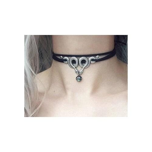 Snake Choker Labradorite Choker Necklace Snake Necklace,Witchy Gothic,CRESCENT GOTH PAGAN GOTHIC WITCHY WICCA