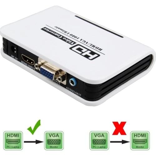 HDMI TO VGA Converter box hdmi to vga audio adapter RCA 3.5mm Stereo Audio and SPDIF/Toslink Audio output