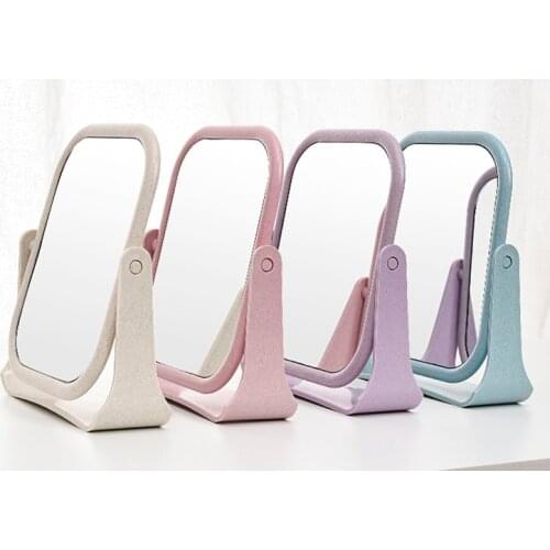 Simple Double-sided Rotating Makeup Mirror Desktop Small Mirror Home Dormitory High-definition Princess Mirror Four Colors