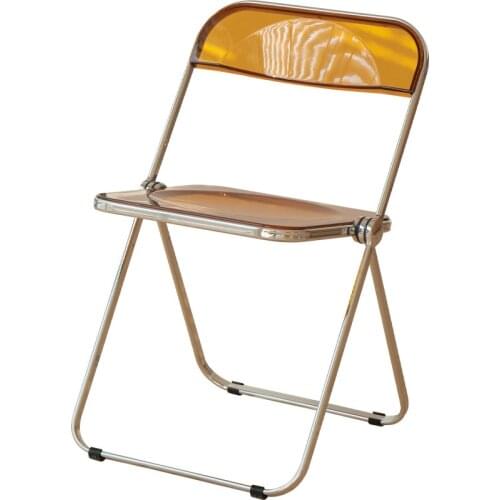 Transparent Acrylic Folding Chair Crystal Adult Backrest Chair Makeup Chair Designer Negotiation Chair