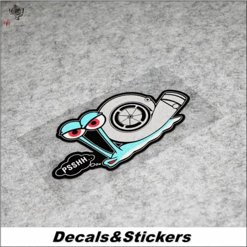 NO.L326 Cartoon Snail Turbine 3M Reflective Modified Stickers Waterproof Decals Car Racing Motorcycle Scratches Cover