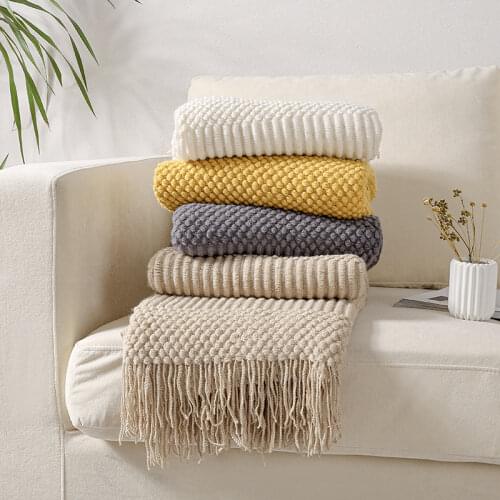 Inya Soft Knitted Throw Blankets For Beds with Tassel Winter Bed Linen Sofa Cover Bedspread Home Decor Drop Shopping