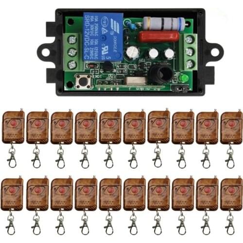 Universal AC 220 V 10 A 1 channel RF Wireless Remote Control light switch 1 Receiver +20 Transmitter