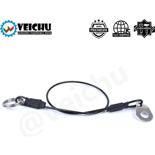 VEICHU Unti-Lost Rope Black Stainless Cable Safety Rope With Key Ring And Gasket