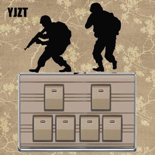 YJZT Soldiers Helicopters Army Military War Aviation Vinyl Wall Decal Fashion Livingroom Switch Sticker S18-0062