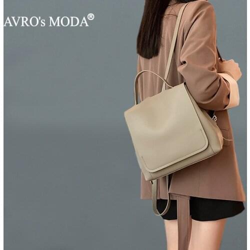 AVROs MODA Brand Fashion Genuine Leather Backpack Women High Quality Designer Ladies Casual Shoulder Teenagers Girl School Bag