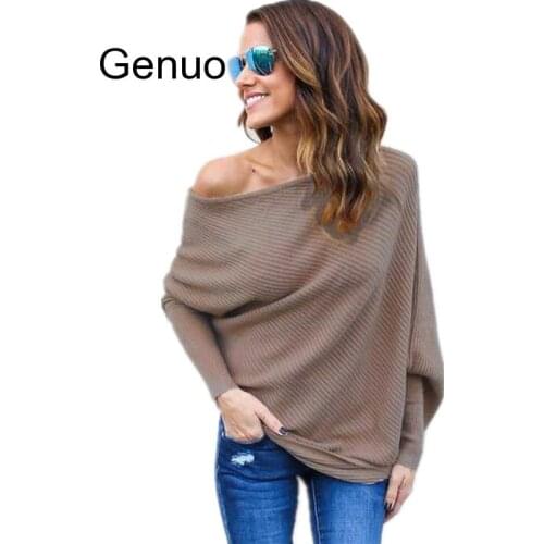 Sexy Off Shoulder Knitted Sweater Women Fashion Pullovers Knitwear Autumn Winter 2018 White Jumper Pull Femme Plus Size