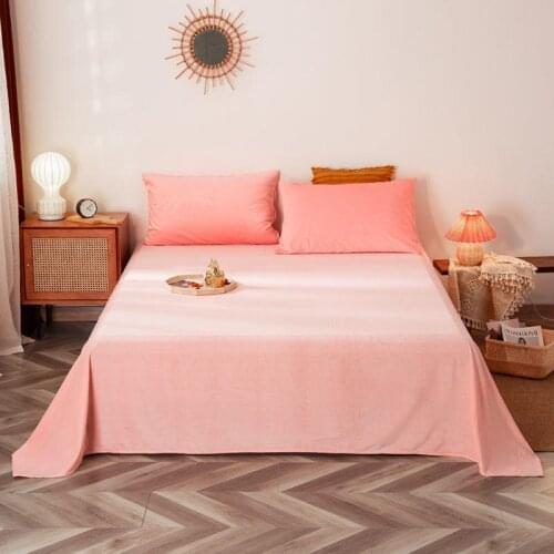 1 pc Pink Crystal Velvet Flat Sheet Single Size Bedclothes For Winter Solid Color Plain Dyed Bed Cover narzuta na lozko