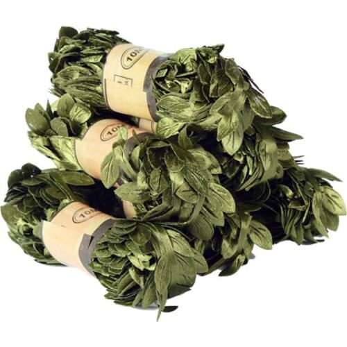 10 Meter Silk Nature Green Artificial Leaf Leaves Vine Wedding Decoration Foliage Scrapbooking Craft Wreath Fake Flowers Garland