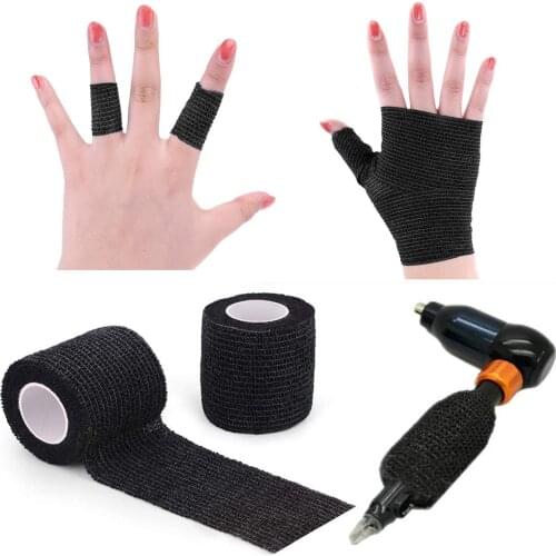 Tattoo Grip Cover Wrap 10 pcs 5cm Disposable Tattoo Self-adhesive Elastic Grip Bandage Wrap Sport for Tattoo Machine