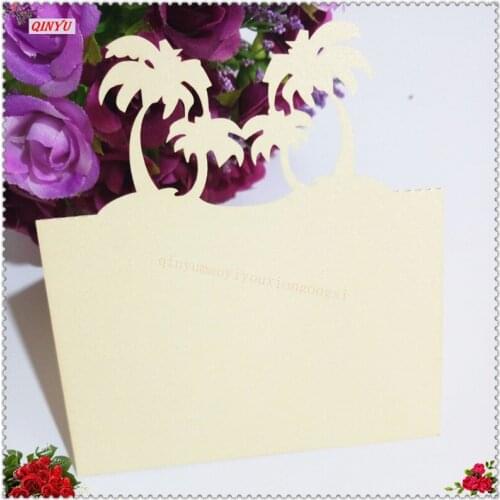 100pcs Laser Cut Place Cards Tree Shape Wedding Name Cards Wedding Event Table Name Place Card 8zSH228