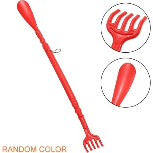 2-in-1 Back Massager Scratcher & Shoe Horn 47cm Plastic Auxiliary Tools Helping To Protect Shoes And Relaxing
