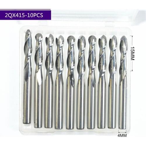 4mm*15mm,10pcs,Free shipping 2 Flutes Ball Head End Mill,CNC milling Cutter,Solid carbide Woodworking relief Bit,wood Cutter