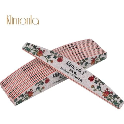 5Pcs/Lot Gray Sandpaper Nail File 80/80 Grit Design Red Rose Printing Nail Care UV Gel Polish Block Manicure Beauty Tools Files