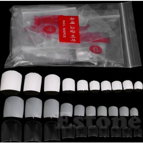 500Pcs Transparent Design French False Acrylic UV Gel Foot Toe Nail Art Tips