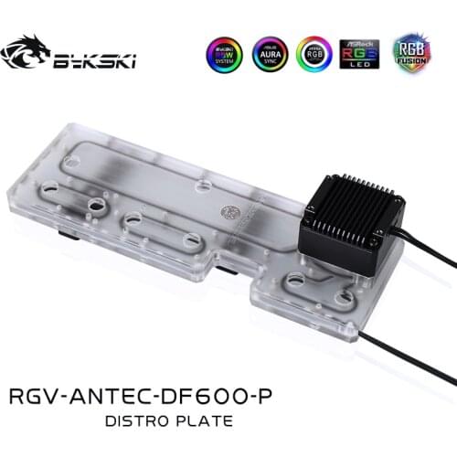 BYKSKI Acrylic Tank use for ANTEC DF600 / DP502 FLUX Computer Case / 3PIN 5V D-RGB / Combo DDC Pump Cool Water Channel Solution