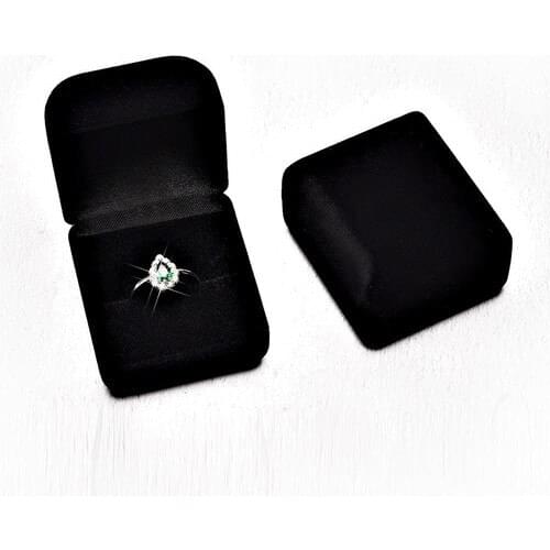 Alis Silver Black Color Velvet Ring Box M-1