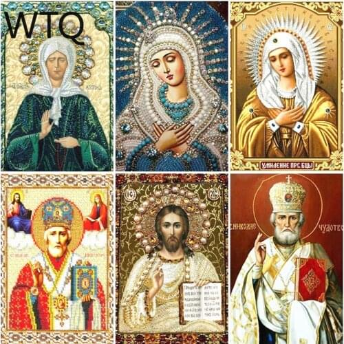 Diamond Painting Cross Stitch Kits Religion Virgin Mary 5D DIY Diamond Embroidery Full Drill Diamond Mosaic Home Decor Wall Art