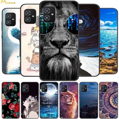 For Asus Zenfone 8 ZS590KS I006D Case Cartoon Lion Silicone Soft Phone Cover For ASUS ZS590KS Case Wolf Cats Black TPU Bumper