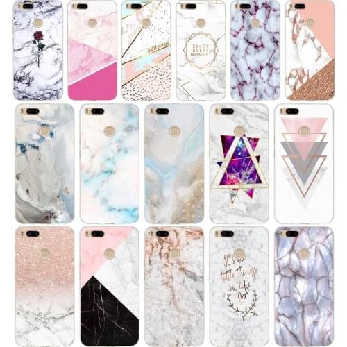 345FG Pink Blue Ink Marble 2 Soft Silicone Tpu Cover phone Case for xiaomi redmi mi 8 A1 A2 lite