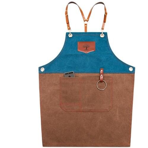 Denim Apron Home Kitchen Restaurant Waiter Barber Baking Milk Tea Shop Mens and Womens Workwear