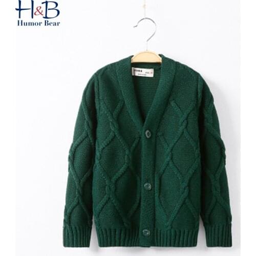 Humor Bear Autumn Knitted Cardigan Sweater Long Sleeve V-Collar Children Clothing Boys Girls Sweaters Kids Wear Toddler Boy Clot